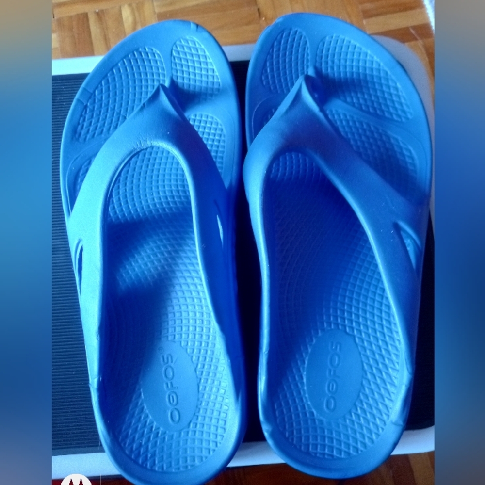 OOFOS Blue Thong Sandals